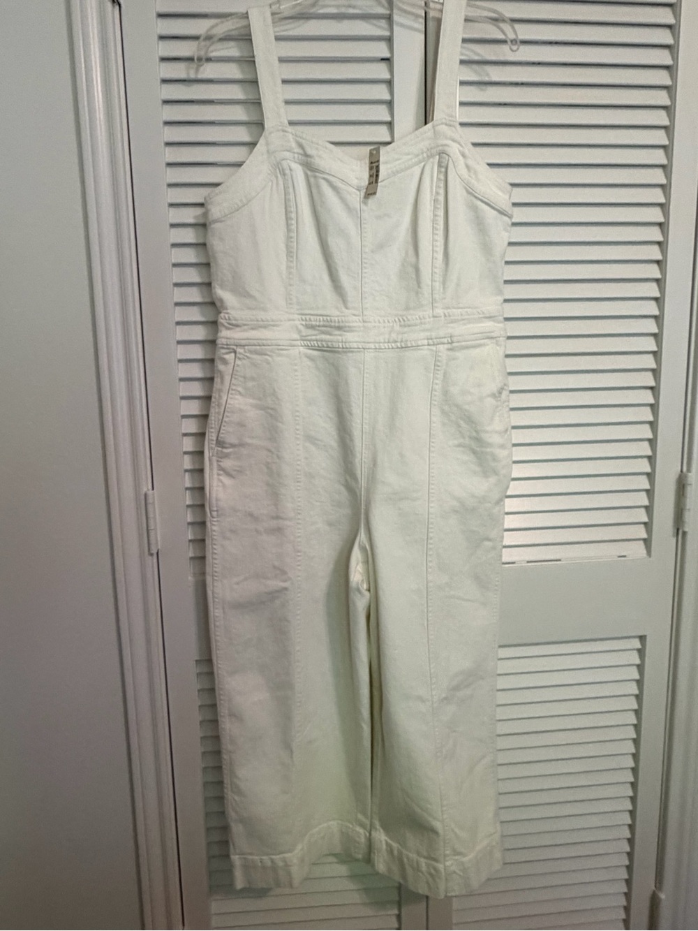 Madewell White Denim Jumpsuit - - NWT - 10 Petite